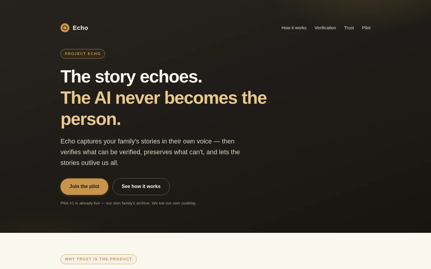 Echo — live site